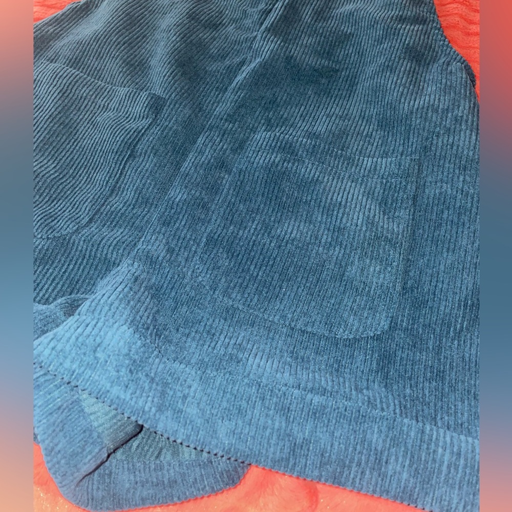 SHEIN Teal Corduroy Overalls - Picture 2 of 6